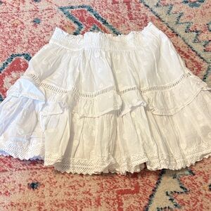 Sam Edelman White A-Line Skirt with Lace Details